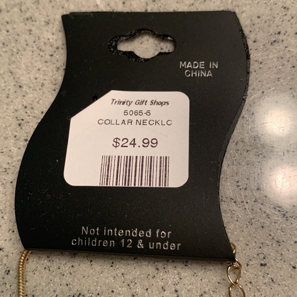 NWT HOWARDS @ 24” Gold Tone Necklace W/Black Matte Pendants Faux Diamond Design - Picture 7 of 10